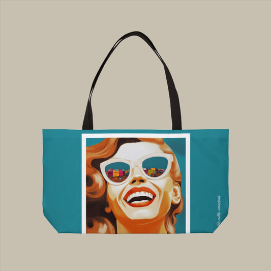 Smile Vintage Woman Weekender Tote Bag